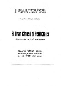 El gran Claus i el petit Claus - Lleida 1973 - Portada