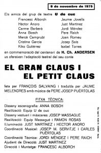 El gran Claus i el petit Claus 1975 - Repartiment